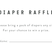 "Modern Diaper Raffle" - Baby Shower Insert Cards in Baby Powder by Minted - Close up
