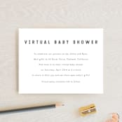 "Modern Virtual Baby Shower" - Baby Shower Insert Cards in Baby Powder by Minted - Front