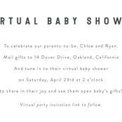 "Modern Virtual Baby Shower" - Baby Shower Insert Cards in Baby Powder by Minted - Close up