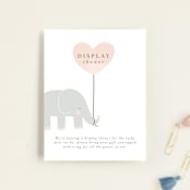 "Elephant" - Baby Shower Insert Cards in Peony by Lori Wemple - Front
