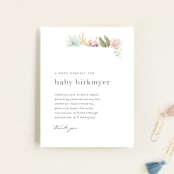 "Blooming Brunch" - Baby Shower Insert Cards in Rose by Ashley DeMeyere - Front