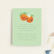 "Two Little Cute" - Baby Shower Insert Cards in Pumpkin by Itsy Belle Studio - Front