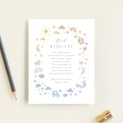 "Ethereal stars" - Baby Shower Insert Cards in Rainbow by Jennifer Wick - Front