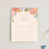 "Petite Garden" - Baby Shower Insert Cards in Flamingo by Jennifer Wick - Front