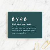 "Not a shower" - Baby Shower Insert Cards in Jungle by Lea Delaveris - Front