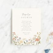 "Meadow flowers" - Baby Shower Insert Cards in Vanilla by Jennifer Wick - Front