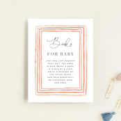 "Painted Frame" - Baby Shower Insert Cards in Peony by Erica Krystek - Front