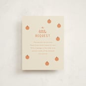 "A Little Pumpkin" - Baby Shower Insert Cards in Pumpkin by Baumbirdy - Front