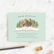 "Woodland adventure" - Baby Shower Insert Cards in Mint by Jennifer Wick - Front