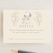 "Little owlet" - Baby Shower Mini Insert Cards in Almond by Jennifer Wick - Front
