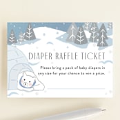"Winter Bears" - Baby Shower Mini Insert Cards in Sparkle by Jennifer Lew - Front