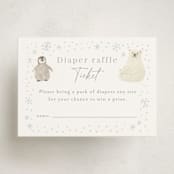 "Arctic friends" - Baby Shower Mini Insert Cards in Seafoam by Jennifer Wick - Front