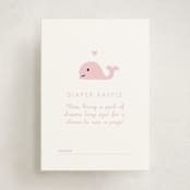 "Baby Whale On The Way" - Baby Shower Mini Insert Cards in Baby Pink by mo kelley - Front