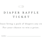 "Classic Diaper Raffle" - Baby Shower Mini Insert Cards in Baby Powder by Minted - Close up