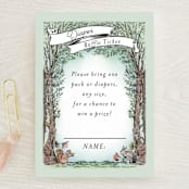 "Victorian Forest Scene" - Baby Shower Mini Insert Cards in Mint by Becky Nimoy - Front