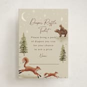 "Forest Adventure" - Baby Shower Mini Insert Cards in Olive by Elly - Front