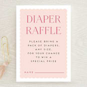 "Due With Two" - Baby Shower Mini Insert Cards in Carnation by Erica Krystek - Front