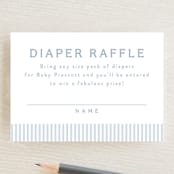 "A cute stripe" - Baby Shower Mini Insert Cards in Sky by Lea Delaveris - Front