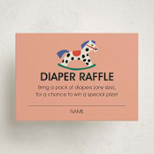 "Rocking Baby Shower" - Baby Shower Mini Insert Cards in Peach by Harriet Richter - Front