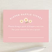 "Little Chick" - Baby Shower Mini Insert Cards in Blush by Carolyn MacLaren - Front