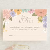 "Petite Garden" - Baby Shower Mini Insert Cards in Flamingo by Jennifer Wick - Front