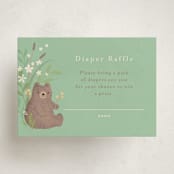 "Storybook" - Baby Shower Mini Insert Cards in Mint by Jennifer Wick - Front