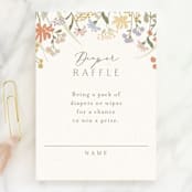 "Meadow flowers" - Baby Shower Mini Insert Cards in Vanilla by Jennifer Wick - Front