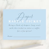 "Botanical Blocks" - Baby Shower Mini Insert Cards in Baby Blue by Itsy Belle Studio - Front