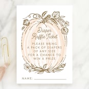 "Little Pumpkin" - Baby Shower Mini Insert Cards in Peach by Paper Sun Studio - Front