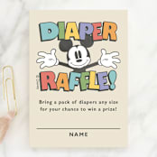 "Disney's Mickey Mouse Oh, Boy!" - Baby Shower Mini Insert Cards in Natural by Heather Schertzer - Front