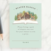 "Woodland adventure" - Baby Shower Mini Insert Cards in Mint by Jennifer Wick - Front