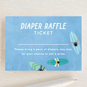 "Baby on Board" - Baby Shower Mini Insert Cards in Aqua by Jessie Steury - Front