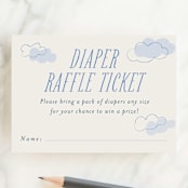 "fly with me" - Baby Shower Mini Insert Cards in Sky by Vera Lim - Front