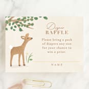 "Into the Woods" - Baby Shower Mini Insert Cards in Earth by Jennifer Wick - Front