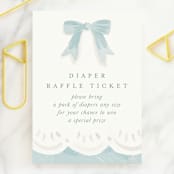 "Eyelet" - Baby Shower Mini Insert Cards in Cloud by Laura Hankins - Front