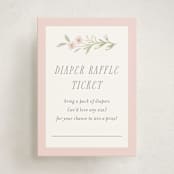 "Dainty Garden" - Baby Shower Mini Insert Cards in Blush by Paper Raven Co. - Front