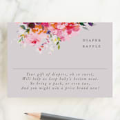 "Blooms" - Baby Shower Mini Insert Cards in Rose by Lori Wemple - Front