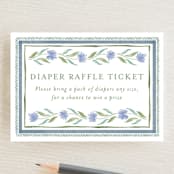 "Wildflower Ribbon" - Baby Shower Mini Insert Cards in Cotswolds by Jackie Crawford - Front