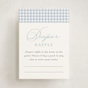 "Gingham Rockinghorse" - Baby Shower Mini Insert Cards in Baby Blue by Olivia Raufman - Front