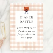 "Gingham" - Baby Shower Mini Insert Cards in Shortbread by Sarah Knight - Front