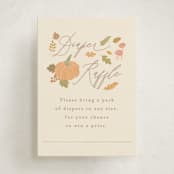 "Little Pumpkin" - Baby Shower Mini Insert Cards in Latte by Creo Study - Front