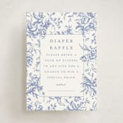 "Dreamy Toile" - Baby Shower Mini Insert Cards in Blueberry by Teju Reval - Front
