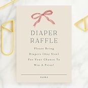 "Ribbon Stripe Holiday" - Baby Shower Mini Insert Cards in Eggnog by Chris Griffith - Front