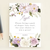 "Floral Wisp" - Baby Shower Mini Insert Cards in Lavender by Susan Moyal - Front