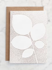 "Pointillist rose leaves" - Greeting Cards in Eggshell by Jennifer Wick - Front