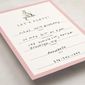 "Classic Bunny" - Fill-in Invitations in Blush by Megan Davis - Detail