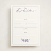 "watercolor flowers crest" - Fill-in Invitations in Dusty Blue by Cass Loh - Front