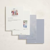 "watercolor flowers crest" - Fill-in Invitations in Dusty Blue by Cass Loh - Back of Card Options