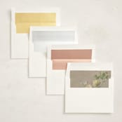 "watercolor flowers crest" - Fill-in Invitations in Dusty Blue by Cass Loh - Envelope Liners