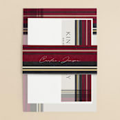 "Holiday Tartan" - Belly Bands in Cranberry by Erin Deegan - Assembled with Invitation